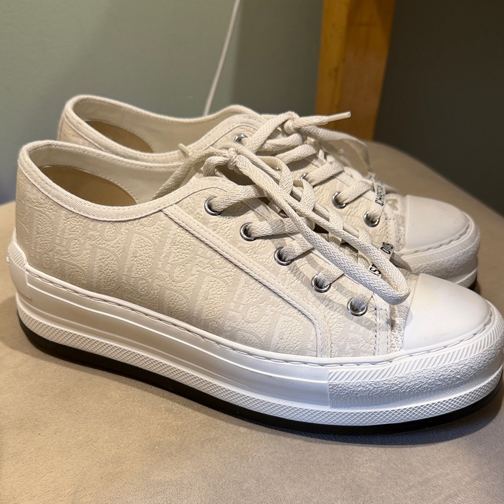 Dior Women's White Canvas Sneakers - Walk’n’Dior